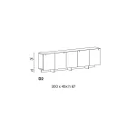 Wooden Sideboard with Glass Structure Made in Italy - Azuki Viadurini