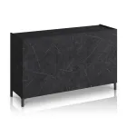 Living Room Sideboard Covered in Melamine Marble Finish Made in Italy - Zinc Viadurini