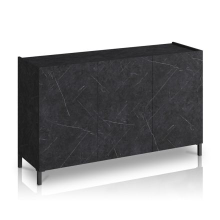 Living Room Sideboard Covered in Melamine Marble Finish Made in Italy - Zinc Viadurini