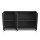 Living Room Sideboard Covered in Melamine Marble Finish Made in Italy - Zinc Viadurini