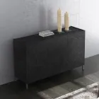Living Room Sideboard Covered in Melamine Marble Finish Made in Italy - Zinc Viadurini