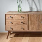 Living Room Sideboard with 2 Doors and 3 Drawers in Recycled Wood - Slide Viadurini