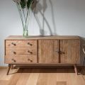 Living Room Sideboard with 2 Doors and 3 Drawers in Recycled Wood - Slide