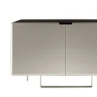 Living Room Sideboard with 2 Doors in Nickel Finish Made in Italy - Ulles Viadurini