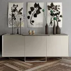 Living Room Sideboard with 3 Doors in Nickel Finish Made in Italy - Foglio Viadurini