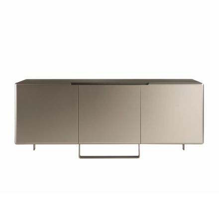 Living Room Sideboard with 3 Doors in Nickel Finish Made in Italy - Foglio Viadurini