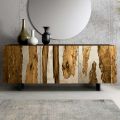Living Room Sideboard with 3 Doors in Oak and Resin Finish Saturn - Lars