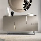 Living Room Sideboard with 3 Doors in Lacquered MDF Made in Italy - Elena Viadurini