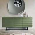 Living Room Sideboard with 3 Doors in MDF Covered in Lacquered PVC Made in Italy - Desideria