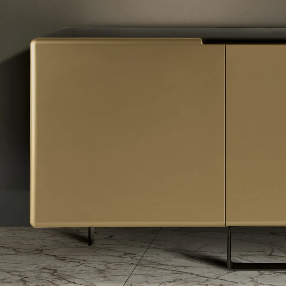 Living Room Sideboard with 4 Doors in Different Finishes Made in Italy - Heidi Viadurini