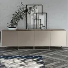 Living Room Sideboard with 4 Doors in Different Finishes Made in Italy - Heidi Viadurini