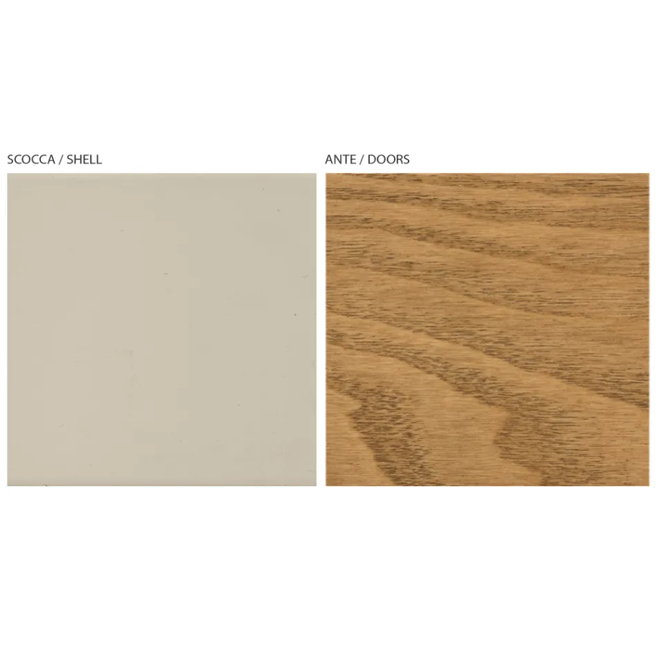 Living Room Sideboard with 4 Doors in Stained Ash Finish Made in Italy - Viktoria Viadurini