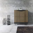 Living Room Sideboard with 4 Doors in Nordic Knotted Oak Finish - Bente Viadurini