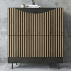 Living Room Sideboard with 4 Doors in Nordic Knotted Oak Finish - Bente Viadurini