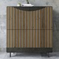 Living Room Sideboard with 4 Doors in Nordic Knotted Oak Finish - Bente