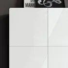 Living Room Sideboard with 4 Doors in White Glass Finish Made in Italy - Eline Viadurini