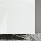 Living Room Sideboard with 4 Doors in White Glass Finish Made in Italy - Eline Viadurini
