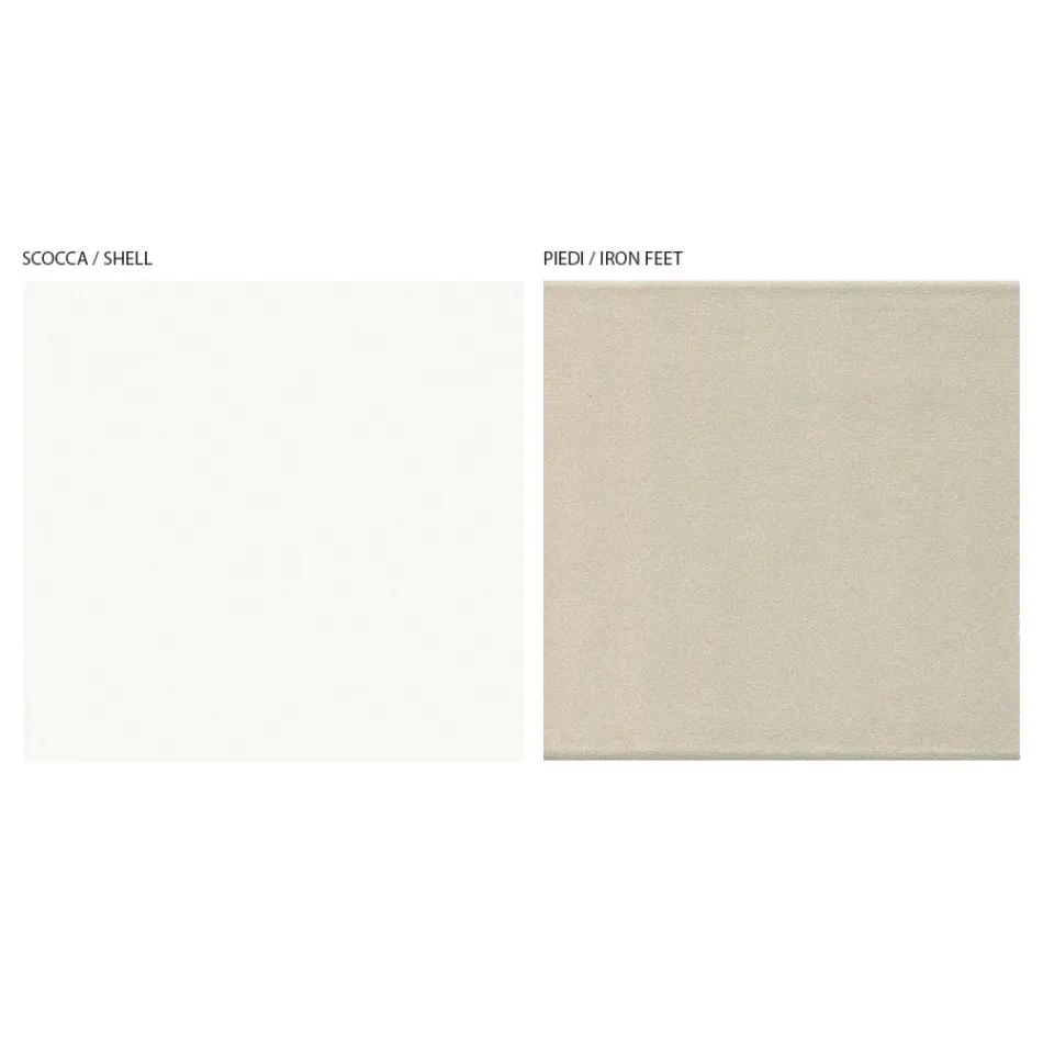 Living Room Sideboard with 4 Doors in White Glass Finish Made in Italy - Eline Viadurini