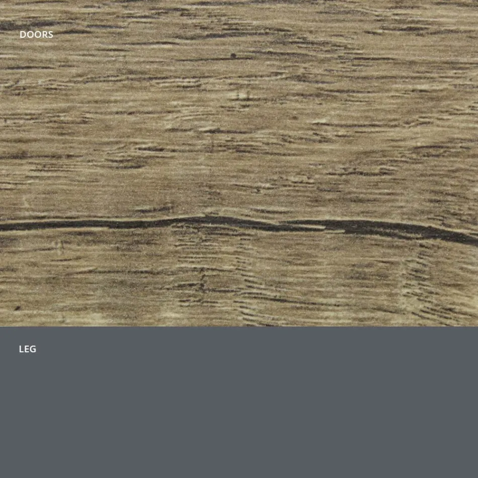 Living room sideboard in matt wood and HPL laminate Made in Italy - Fiorenza Viadurini