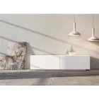 Living Room Sideboard in White Mdf with Bas-relief Made in Italy - Stilea Viadurini