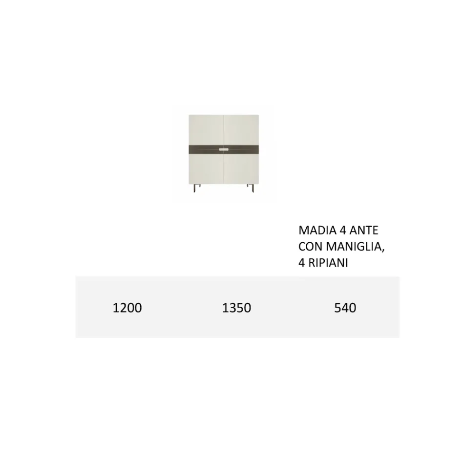 Living room sideboard in Mdf and 4-legged support Made in Italy - Teresina Viadurini