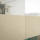 Living Room Sideboard in Matt Lacquered Mdf and Glass Made in Italy - Ninetta Viadurini