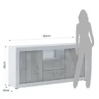 Melamine Living Room Sideboard with 2 Doors and 2 Drawers - Samario Viadurini
