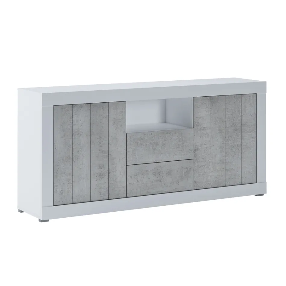 Melamine Living Room Sideboard with 2 Doors and 2 Drawers - Samario Viadurini