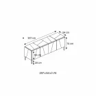 Mobile Living Room Sideboard in Matt Black Wood with Smoked Mirrors and Legs - Senese Viadurini