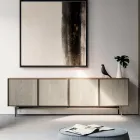 Living Room or Entrance Sideboard in Ecological Wood and Metal 4 Doors Luxury - Aaron Viadurini