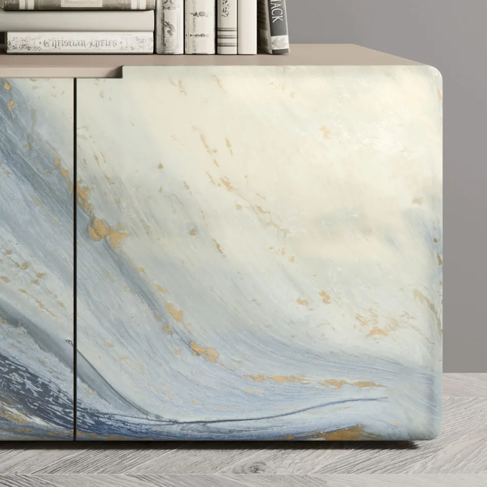 Living Area Sideboard with 3 Doors in Different Finishes Made in Italy - Ole Viadurini