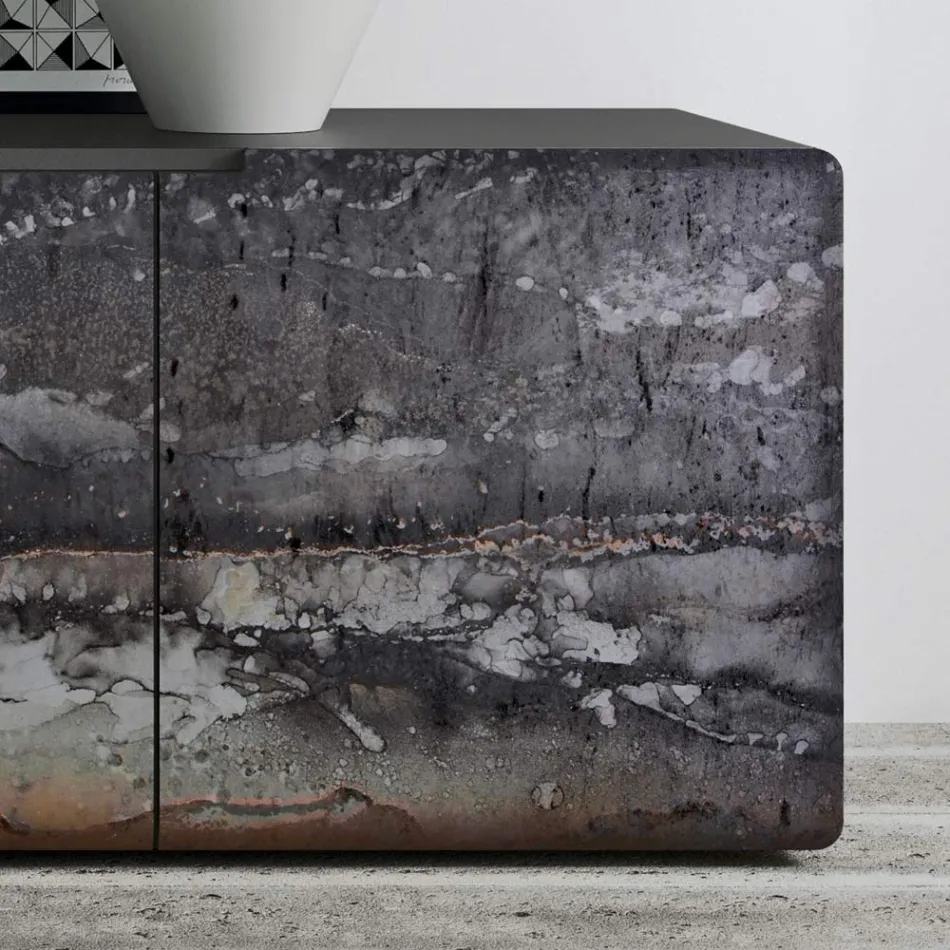 Living Area Sideboard with 3 Doors in Different Finishes Made in Italy - Ole Viadurini