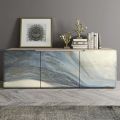 Living Area Sideboard with 3 Doors in Different Finishes Made in Italy - Ole