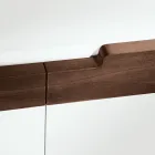 Living Area Sideboard with 4 Doors in White and Canaletto Finish Made in Italy - Any Viadurini