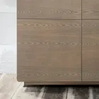 Living Area Sideboard with 4 Doors in Cappuccino Finish Made in Italy - Eda Viadurini