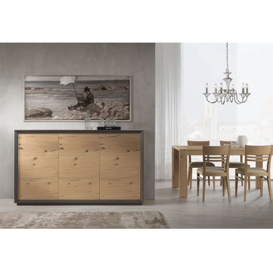 Sideboard Veneered on Poplar Chipboard Made in Italy - Latona Viadurini