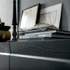 Wooden Sideboard 3 Doors with Slanted Edge and Ceramic Top - Mondolfo Viadurini