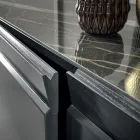 Wooden Sideboard 3 Doors with Slanted Edge and Ceramic Top - Mondolfo Viadurini