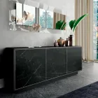 Wooden sideboard with 2 or 3 doors in HPL laminate Made in Italy - Fiorenza Viadurini