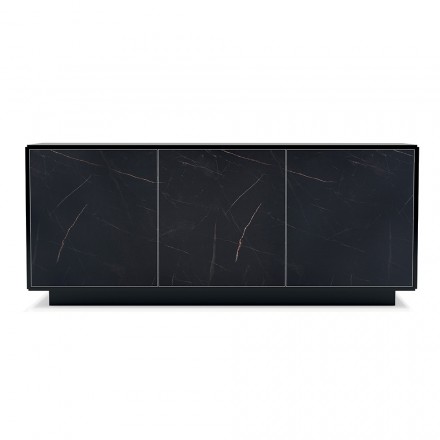 Wooden sideboard with 2 or 3 doors in HPL laminate Made in Italy - Fiorenza Viadurini