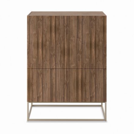 Wooden sideboard with push-pull opening doors Made in Italy - Salerno Viadurini
