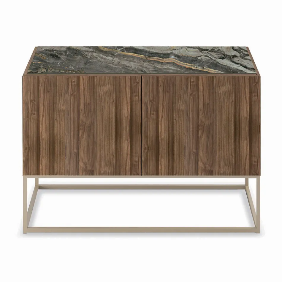 Sideboard in Canaletto Walnut Veneer Made in Italy - Salerno Viadurini