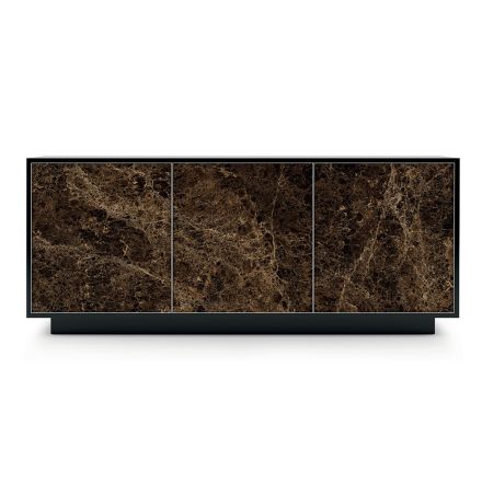 Sideboard in Lacquered Wood with 2 or 3 Ceramic Doors Made in Italy - Fiorenza Viadurini