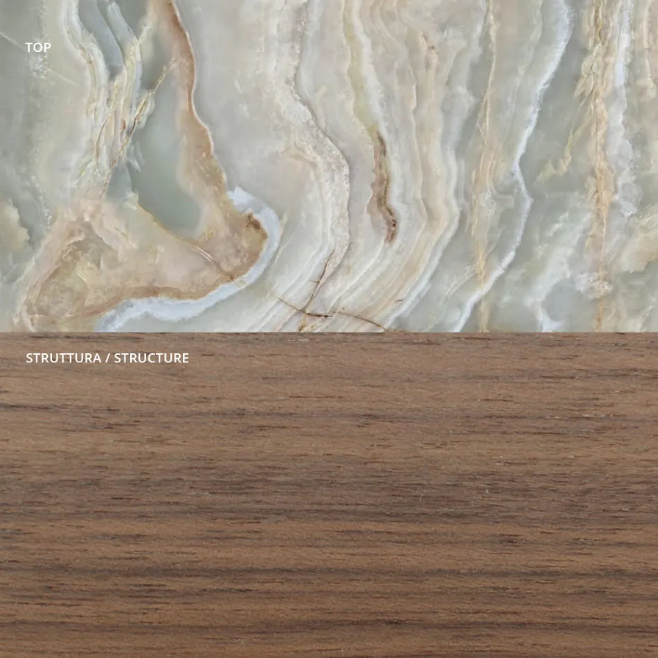 Sideboard in fir blockboard with Canaletto walnut veneer - Salerno Viadurini