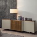 Sideboard in Mdf with 2 Doors and 2 Protruding Drawers Inclined Sides - Caspiter