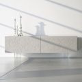 Sideboard in Light Gray Mdf with Glass Feet Made in Italy - Germena