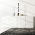 Sideboard in Matt White Lacquered Mdf with Decorated Doors Made in Italy - Chicago