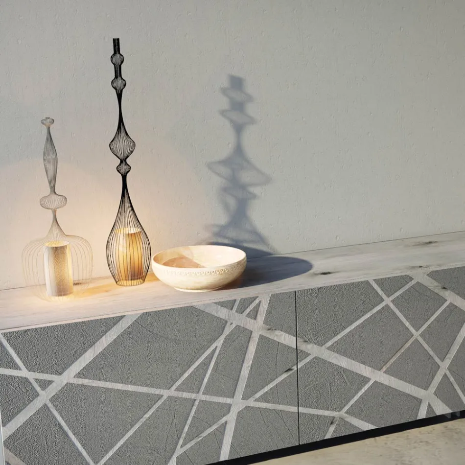 Sideboard in Matt Mud Lacquered Mdf with Plinth Base Made in Italy - Arise Viadurini