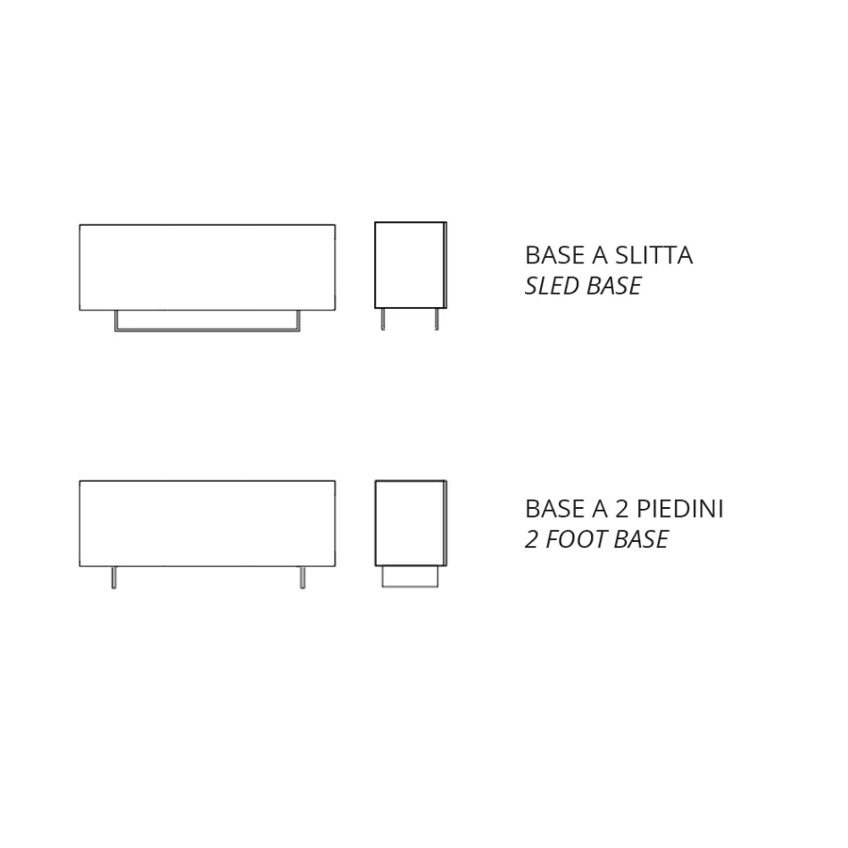 Sideboard in melamine with 3 oak doors and mirror Made in Italy - Romina Viadurini