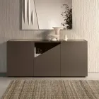 Floor-Standing Sideboard in Melamine with Diagonal Cut Made in Italy - Seta Viadurini